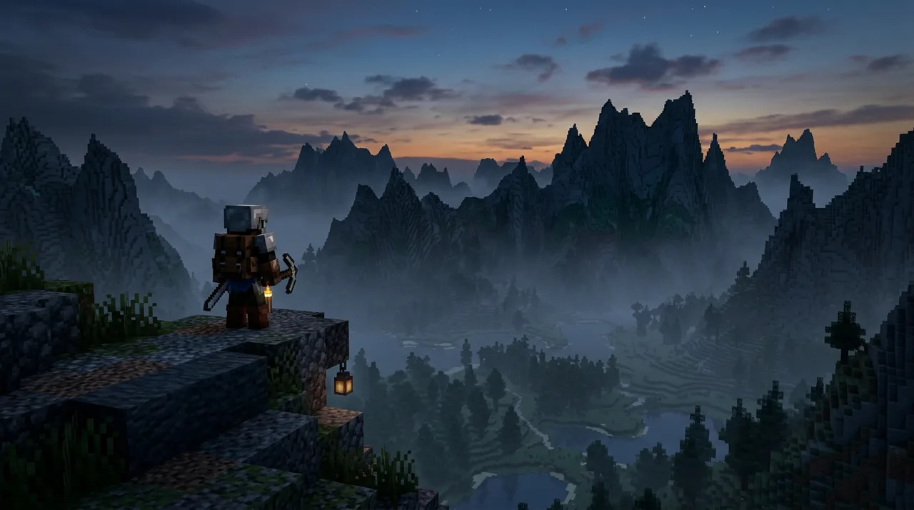 Minecraft Landschaft Twilight mit Audit Client