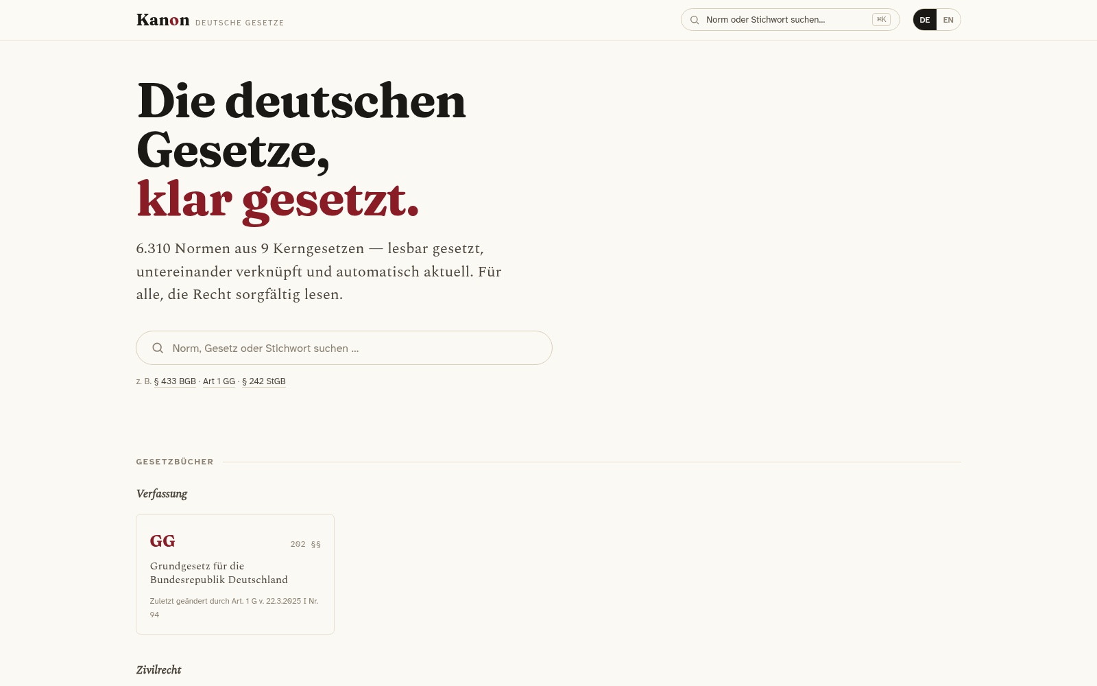 Kanon — Deutsche Gesetze